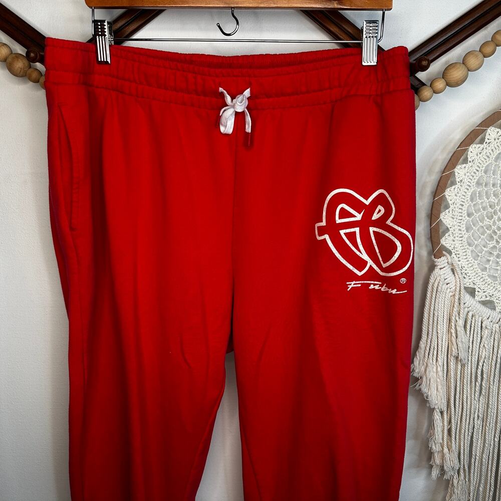 FUBU Red Cotton Jogger Sweatpants
